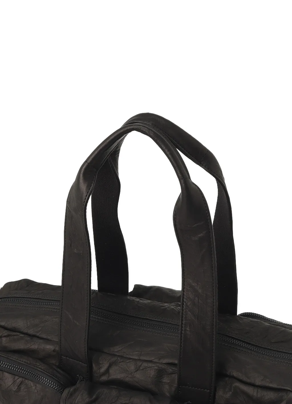 Twisted Soft Leather Pocket Boston Bag