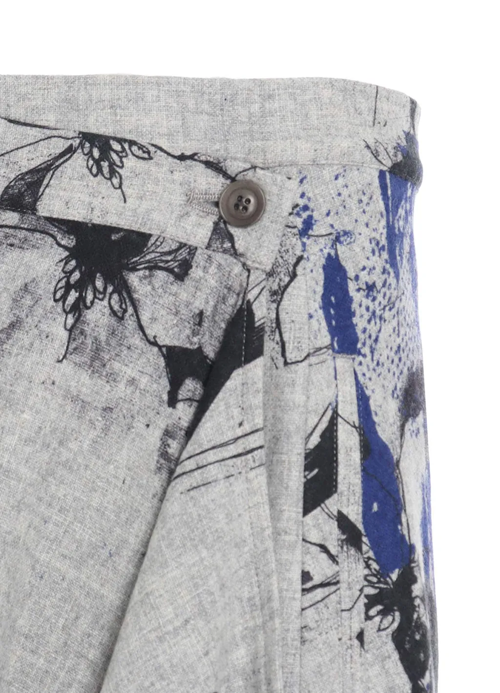 Wool Flower Print Skirt