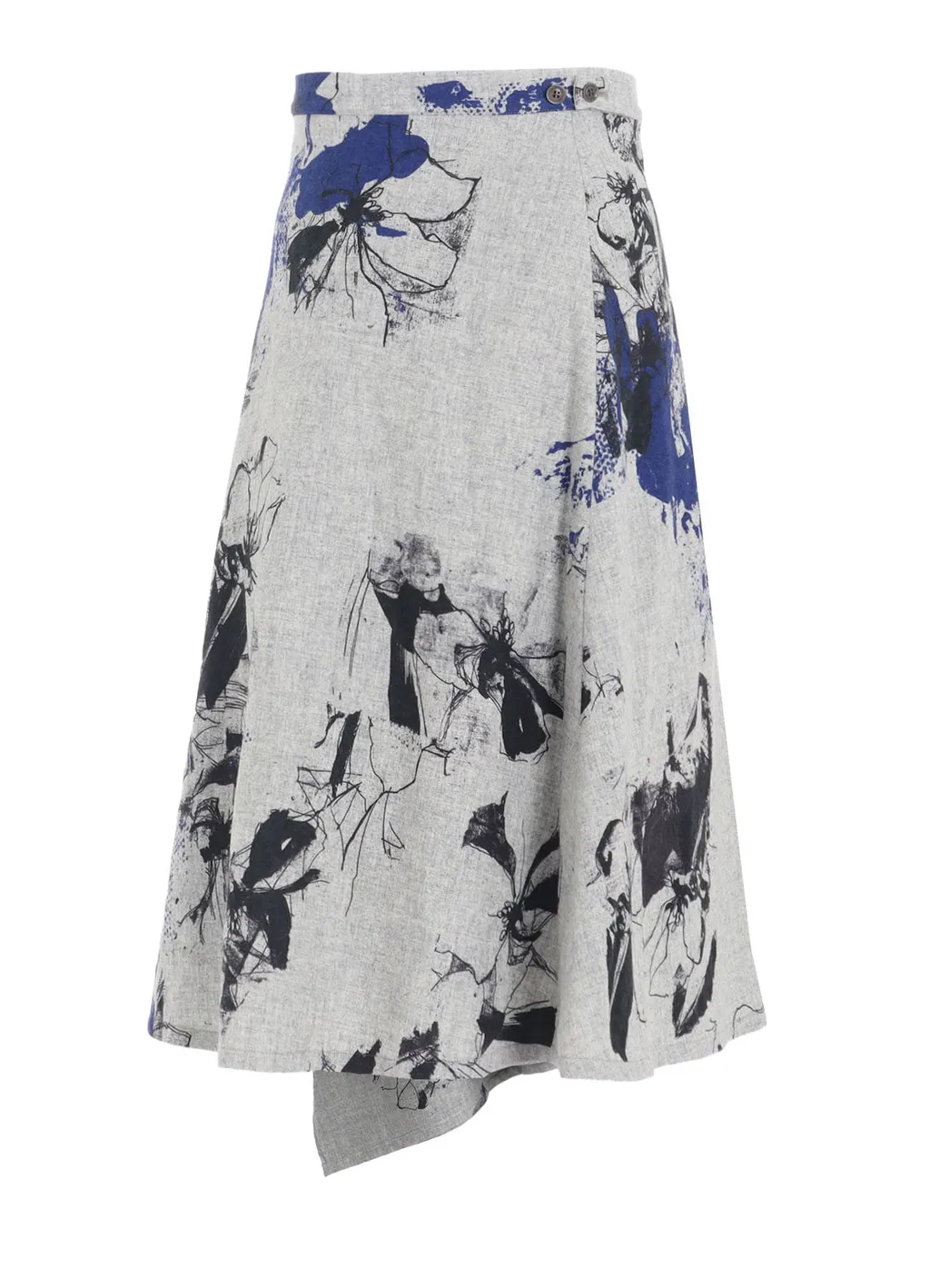 Wool Flower Print Skirt
