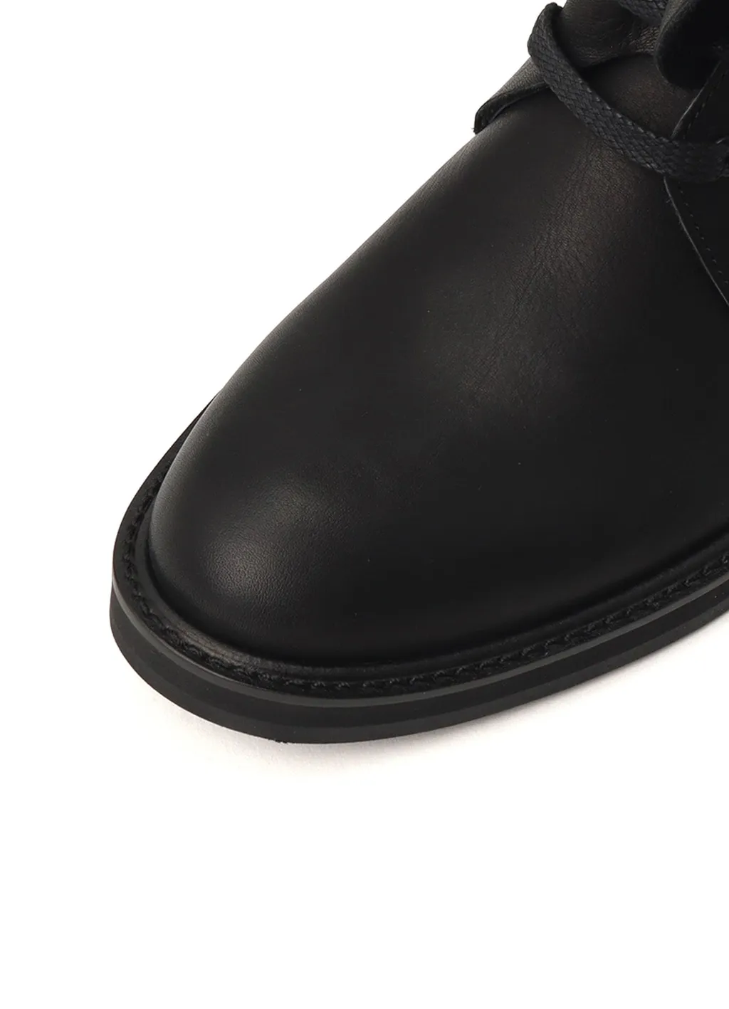 Semi-Matte Leather Drape Boots