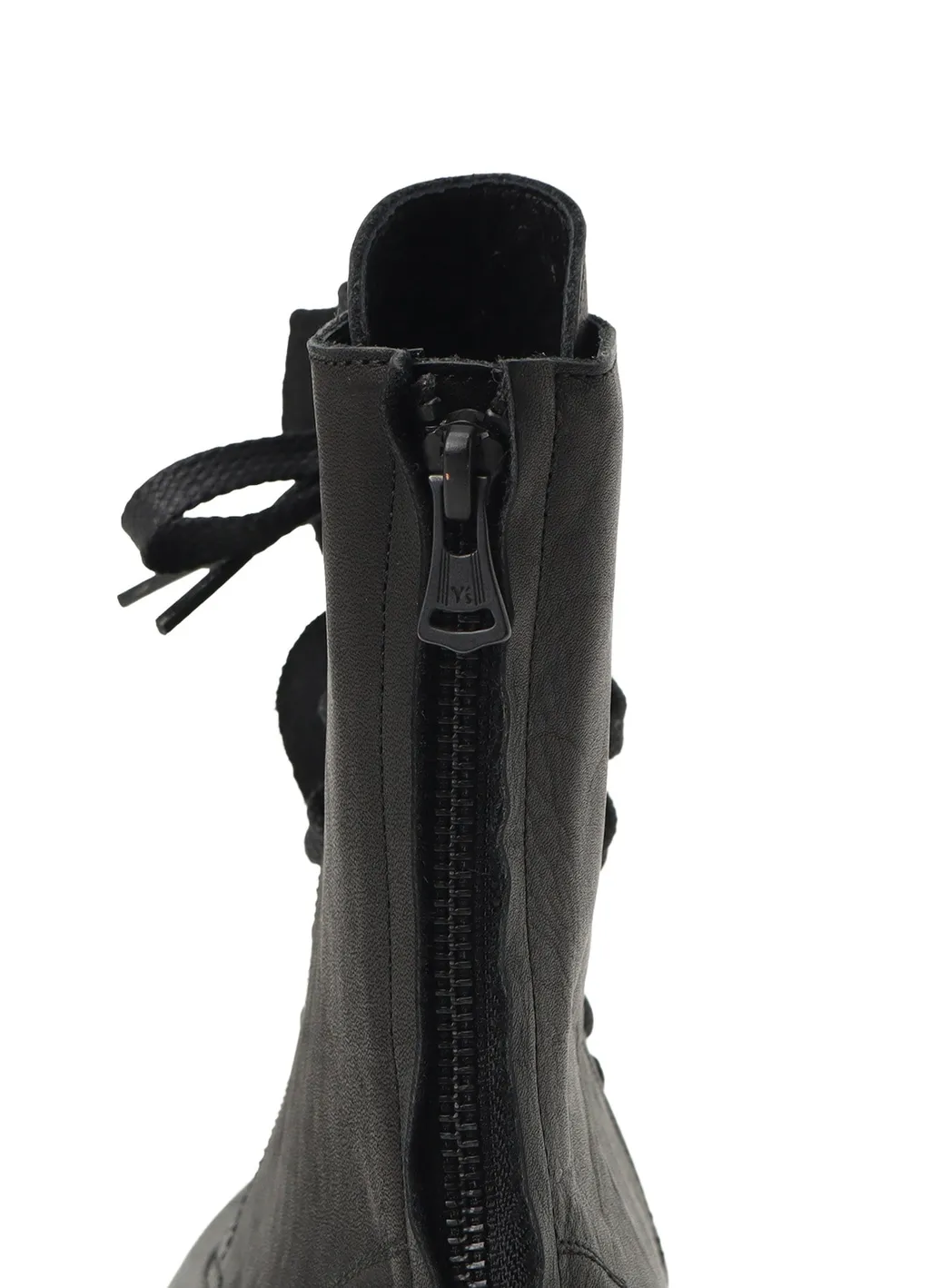 Semi-Matte Leather Drape Boots