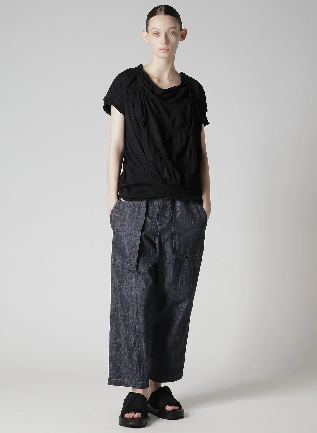 80Oz Denim Patched-Pocket Pants