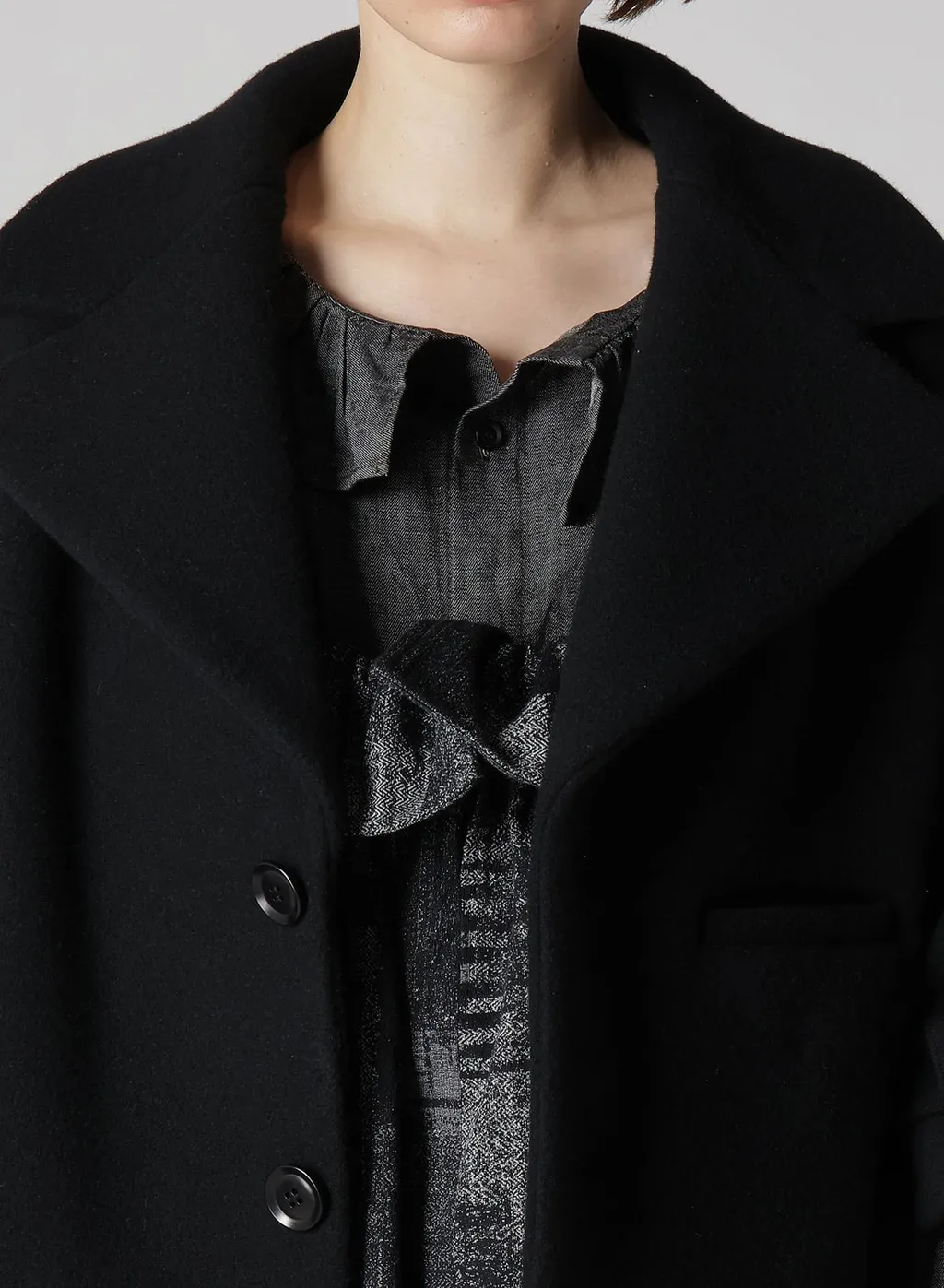 Wool Double-Faced Mosser Wide Collar Jacket