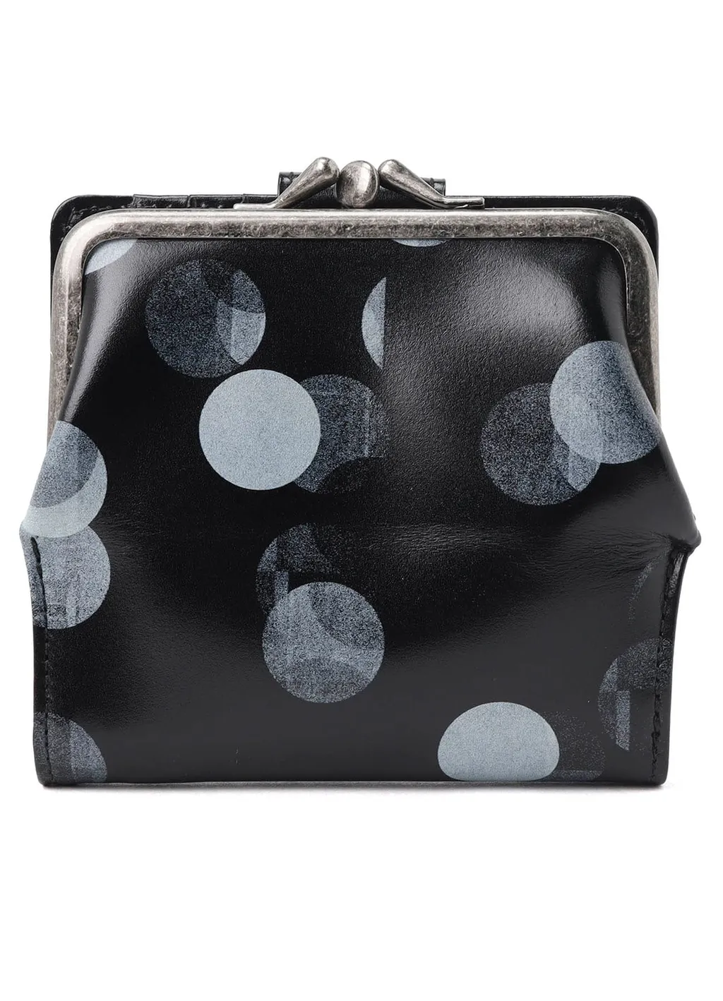 Dot Print Glossy Smooth Leather Small Wallet