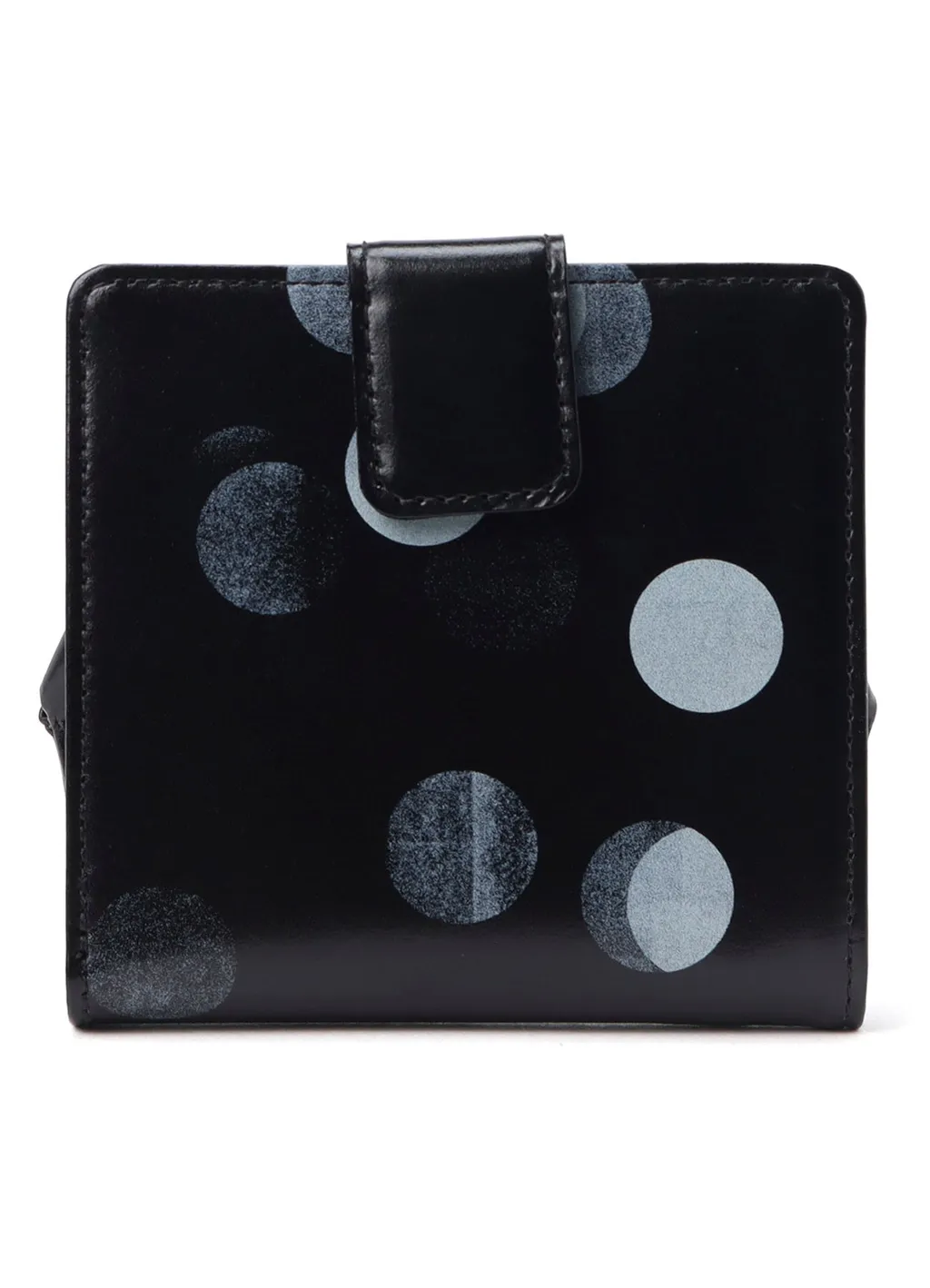 Dot Print Glossy Smooth Leather Small Wallet