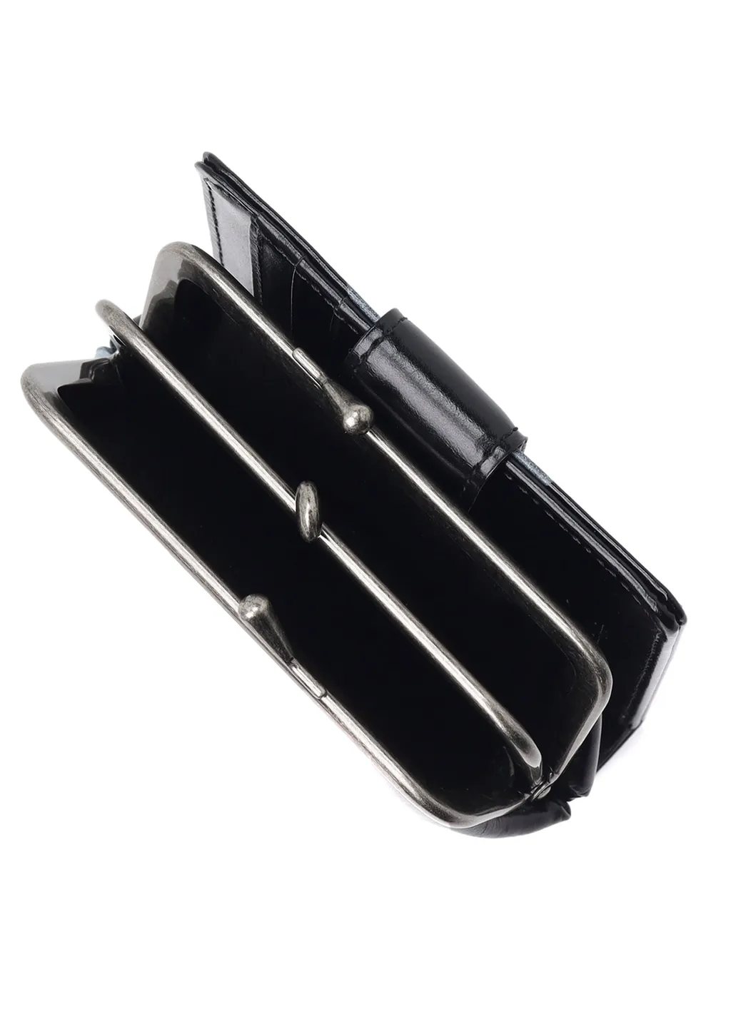Dot Print Glossy Smooth Leather Small Wallet