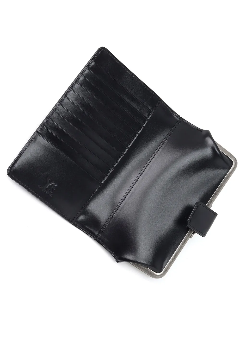 Dot Print Glossy Smooth Leather Long Wallet