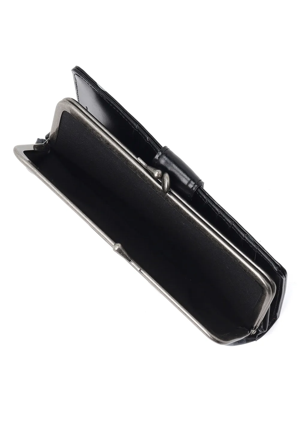 Dot Print Glossy Smooth Leather Long Wallet
