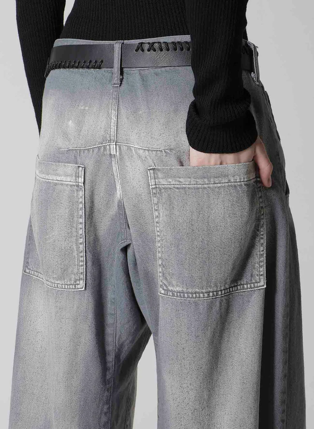 Spotted Denim Wide Pants