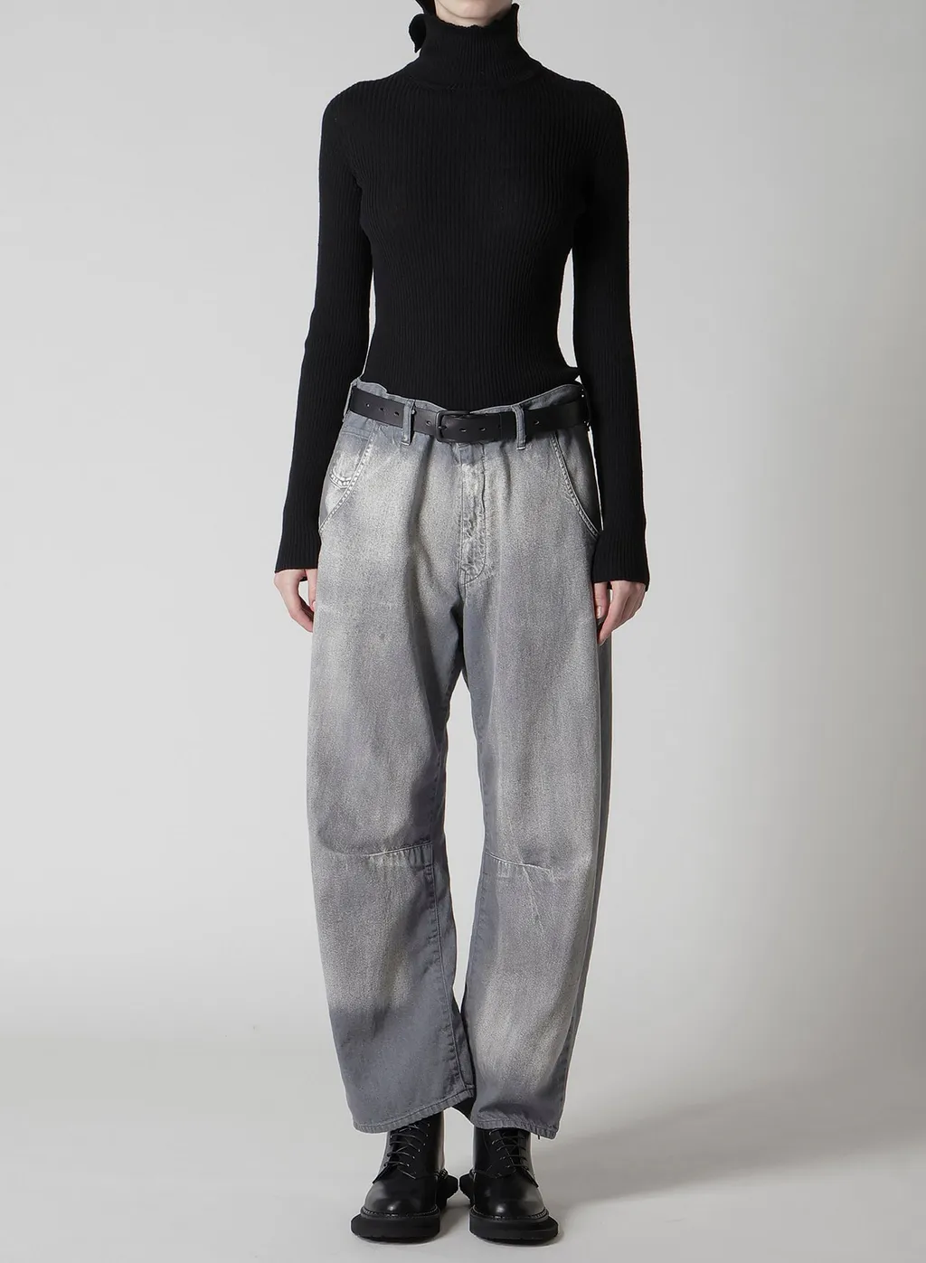 Spotted Denim Wide Pants