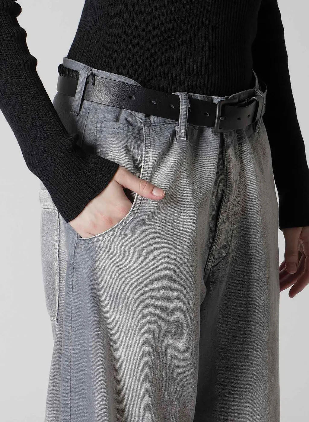 Spotted Denim Wide Pants