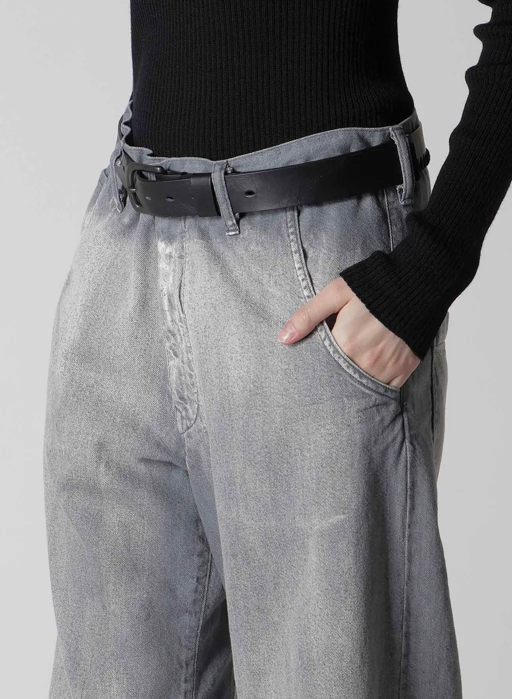 Spotted Denim Wide Pants