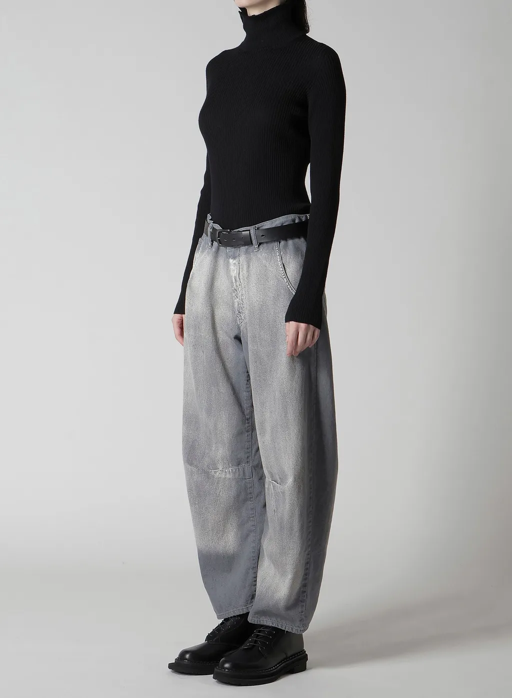 Spotted Denim Wide Pants