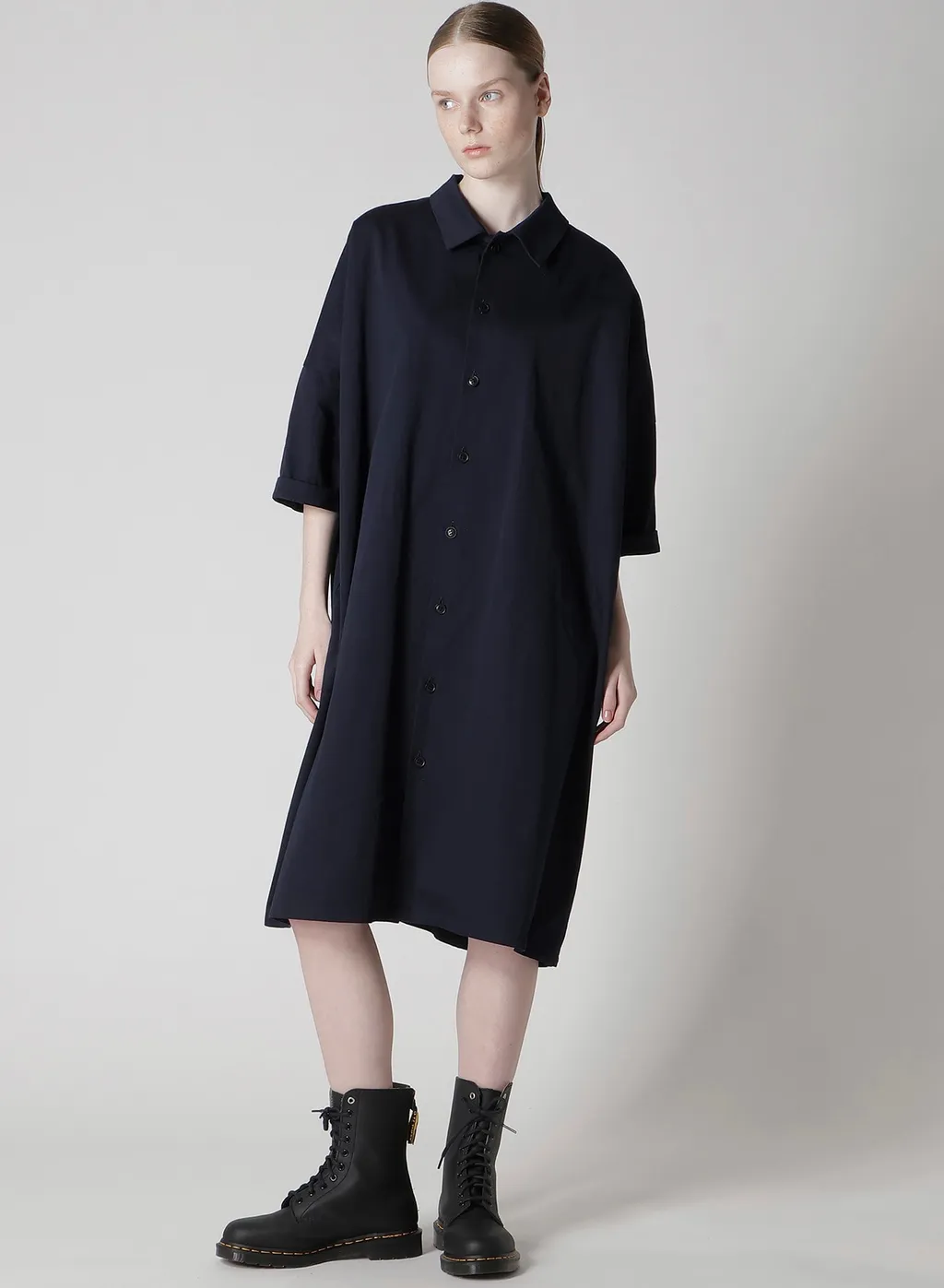 [Y's Born Product] Cotton Twill Half Sleeve Dress