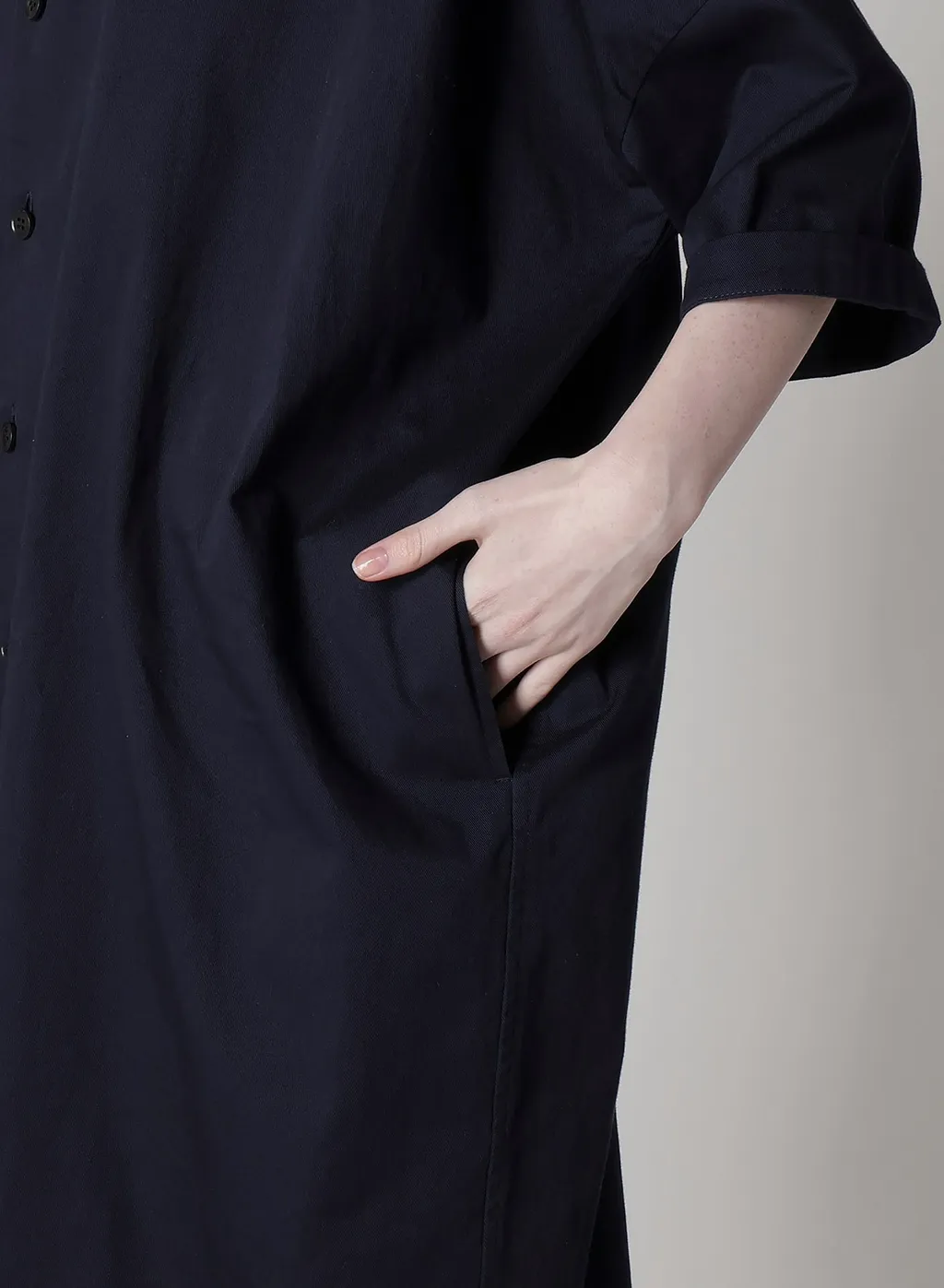 [Y's Born Product] Cotton Twill Half Sleeve Dress