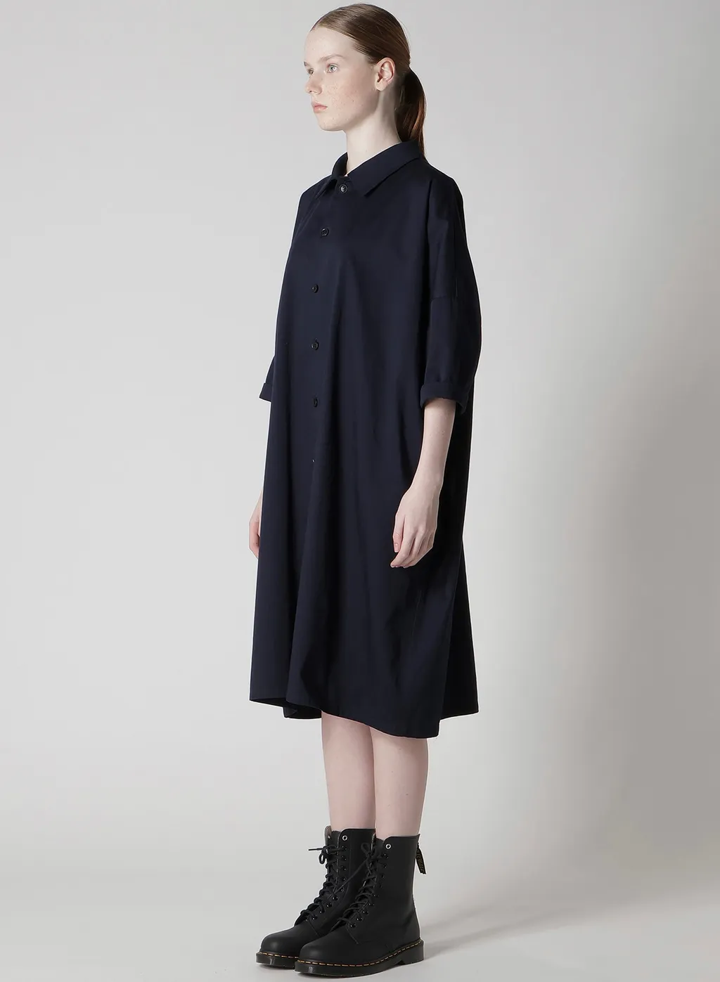 [Y's Born Product] Cotton Twill Half Sleeve Dress