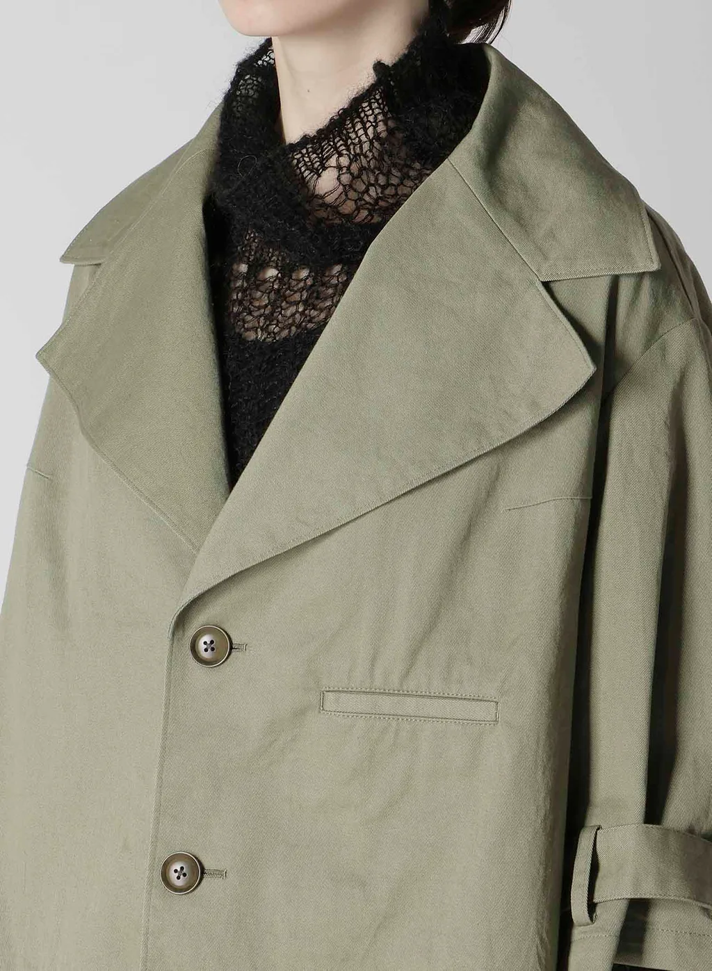 [Y's Born Product] Cotton Twill Wide Collar Jacket