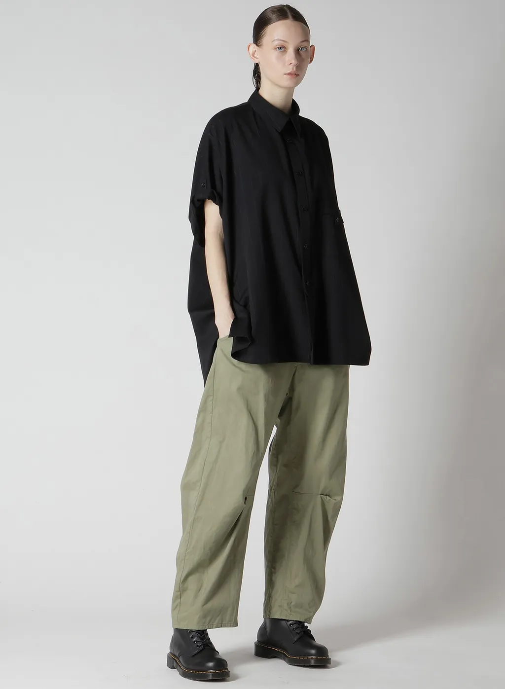 [Y's Born Product] Cotton Twill Wide Pants