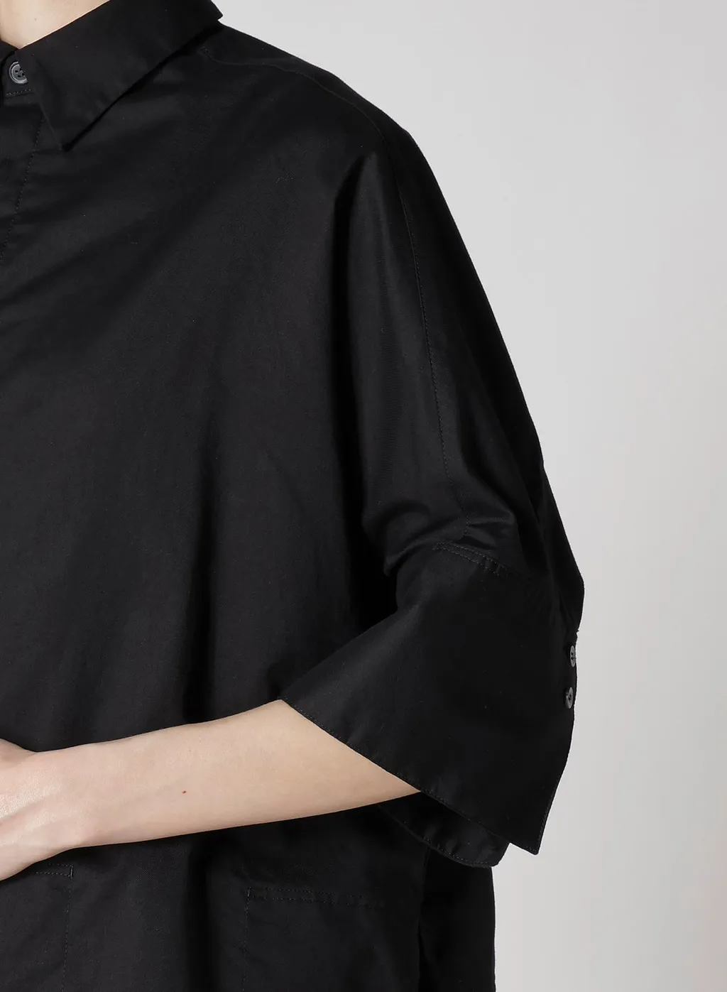 [Y's Born Product] Thin Cotton Twill Wide Cuffs Shirt