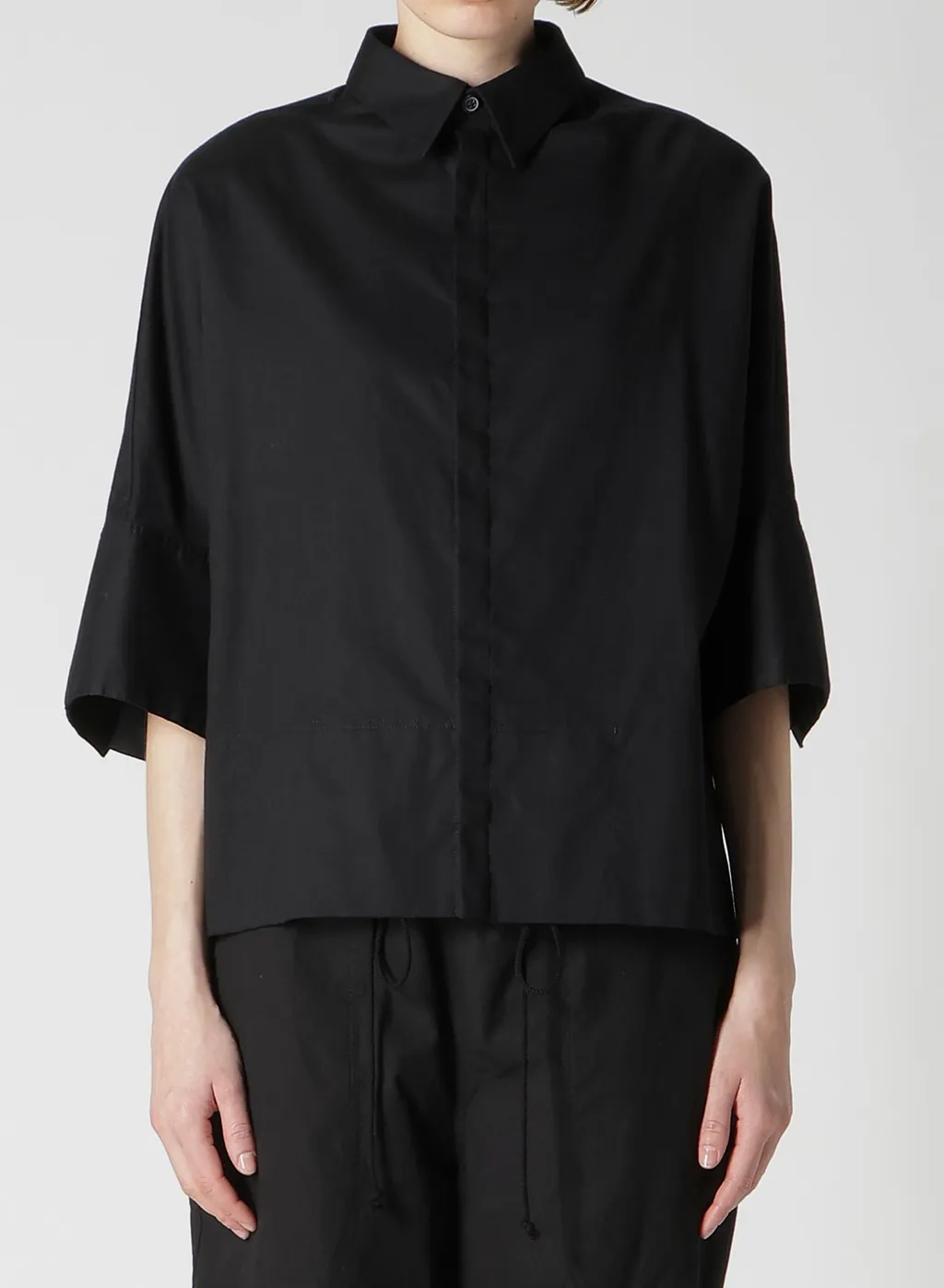 [Y's Born Product] Thin Cotton Twill Wide Cuffs Shirt