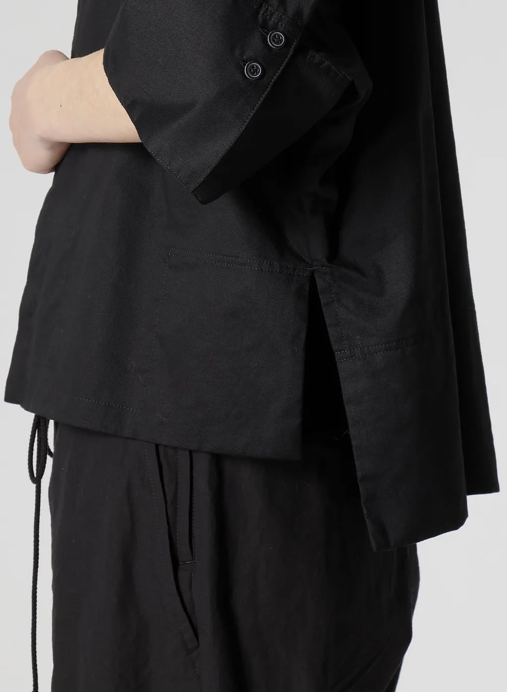 [Y's Born Product] Thin Cotton Twill Wide Cuffs Shirt