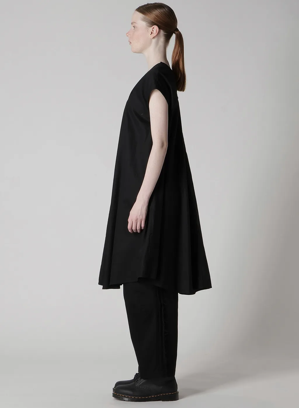 [Y's Born Product] Thin Cotton Twill French Sleeve Dress