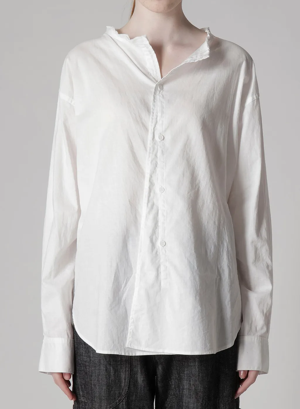 [Y's Born Product] Thin Cotton Twill Fringe Collar Blouse