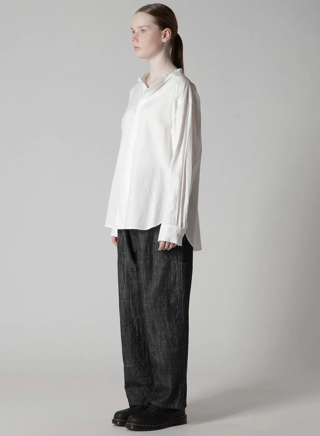[Y's Born Product] Thin Cotton Twill Fringe Collar Blouse