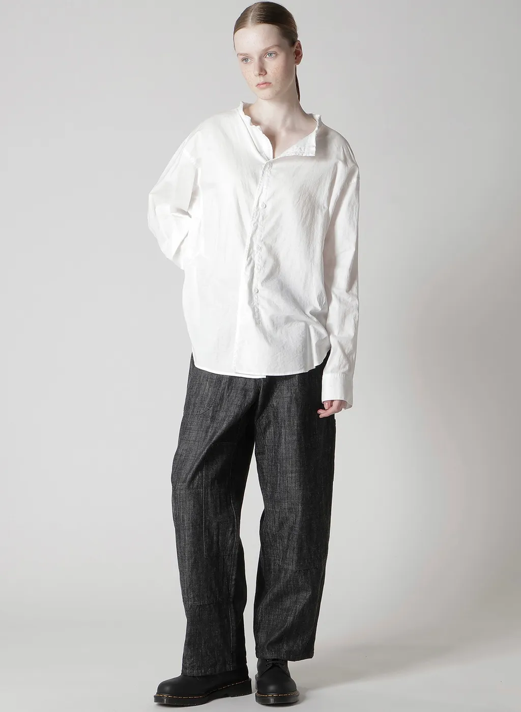 [Y's Born Product] Thin Cotton Twill Fringe Collar Blouse