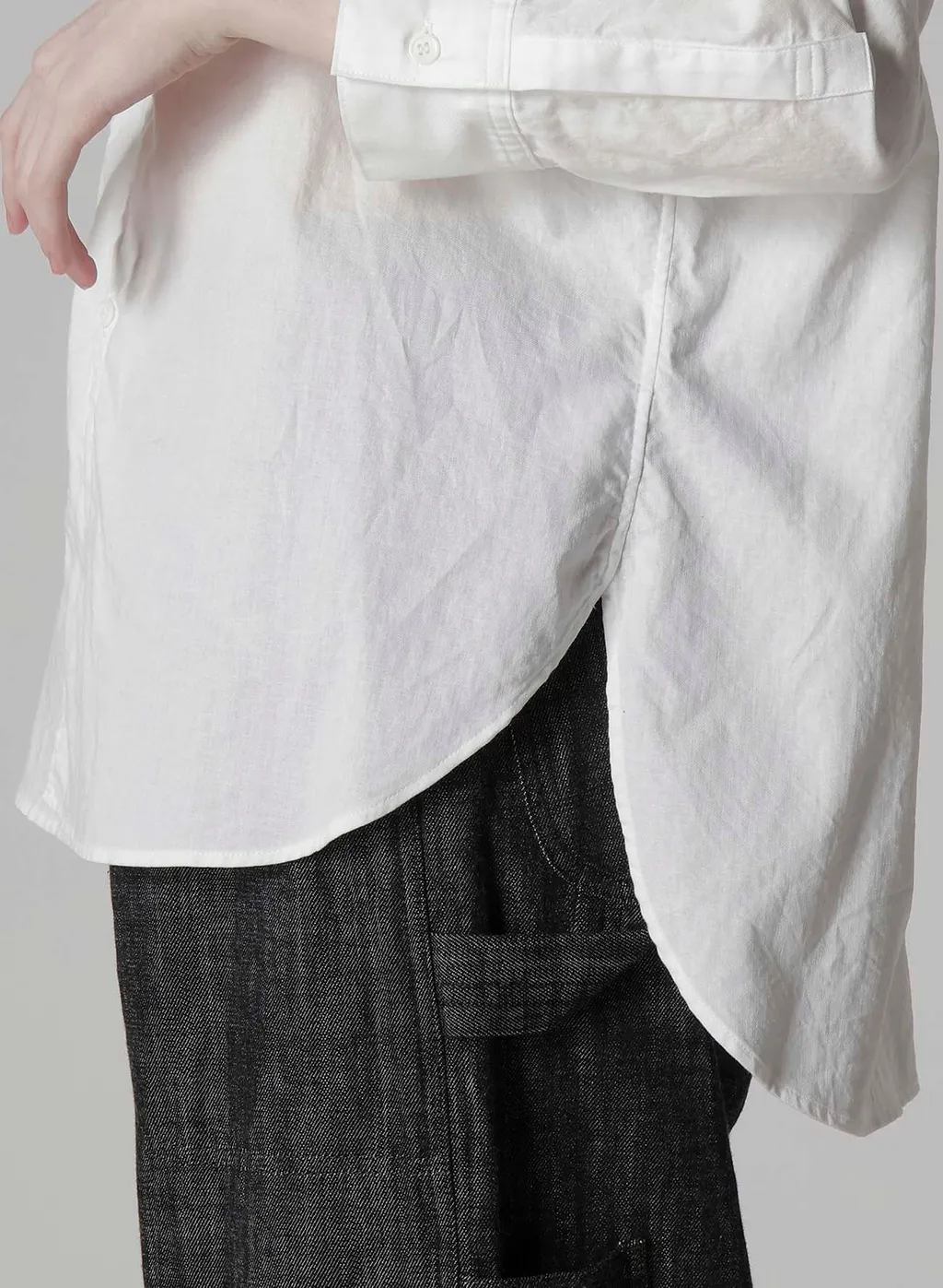 [Y's Born Product] Thin Cotton Twill Fringe Collar Blouse