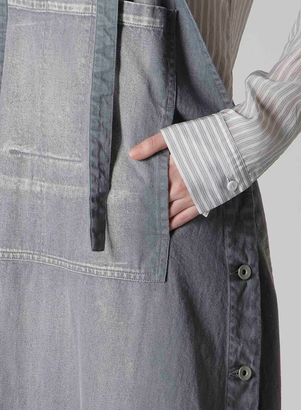 Spotted Denim Salopette Skirt