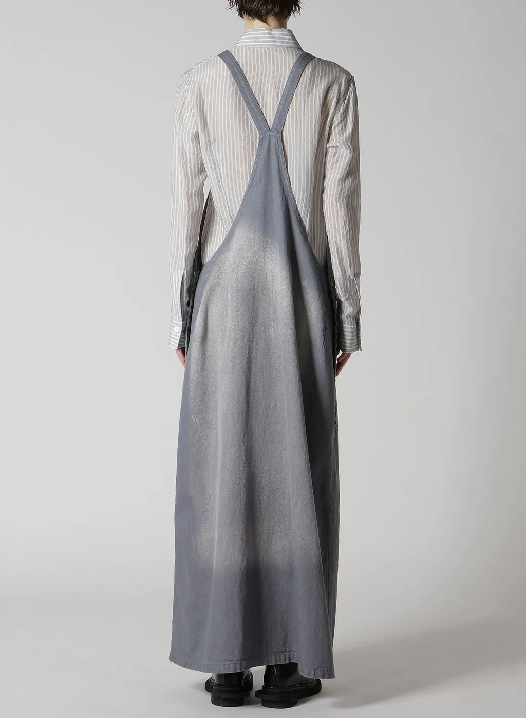Spotted Denim Salopette Skirt
