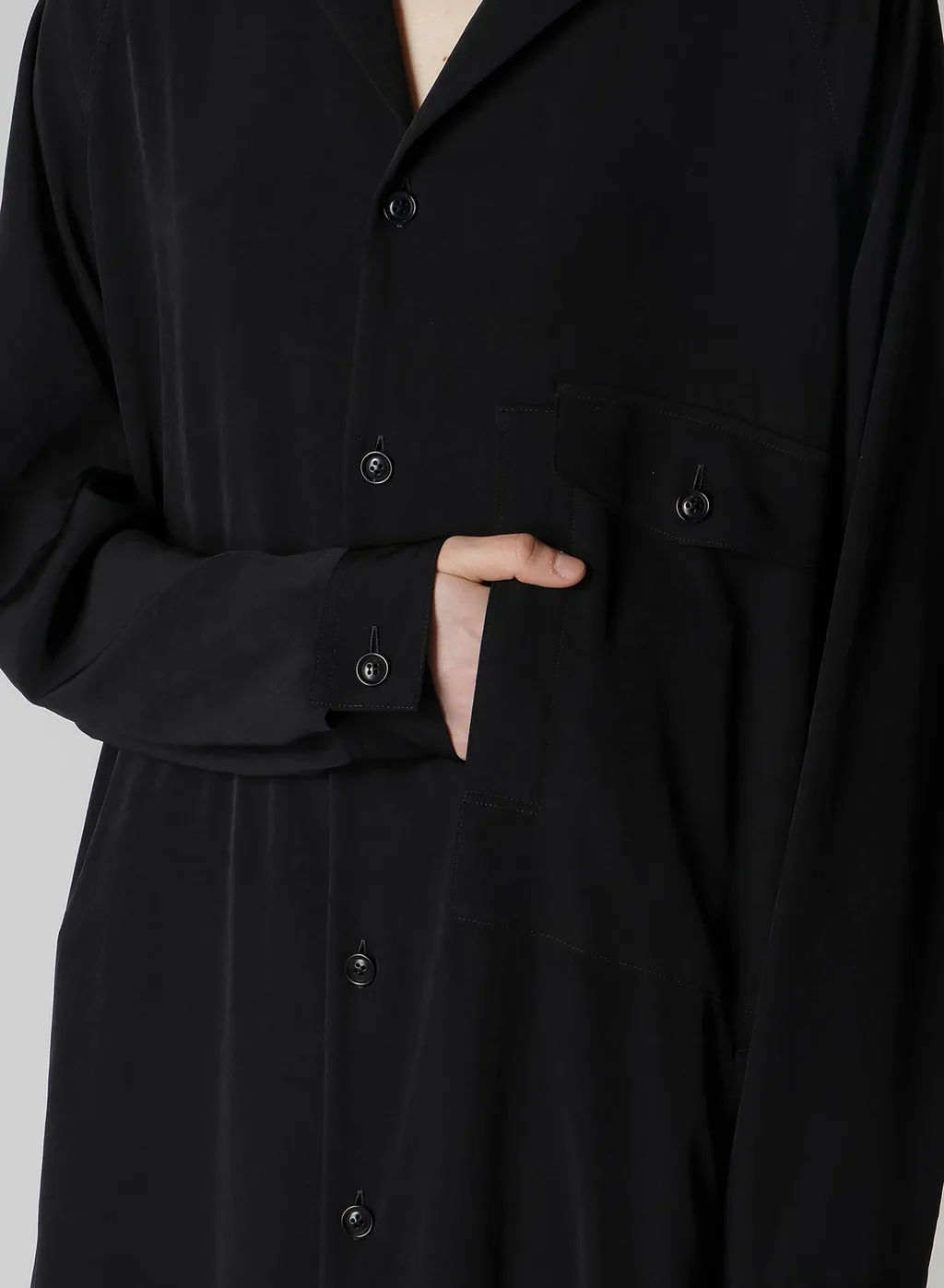 Ta/Pe Crepe De Chine Open Collar Dress