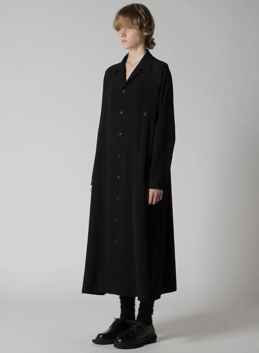 Ta/Pe Crepe De Chine Open Collar Dress
