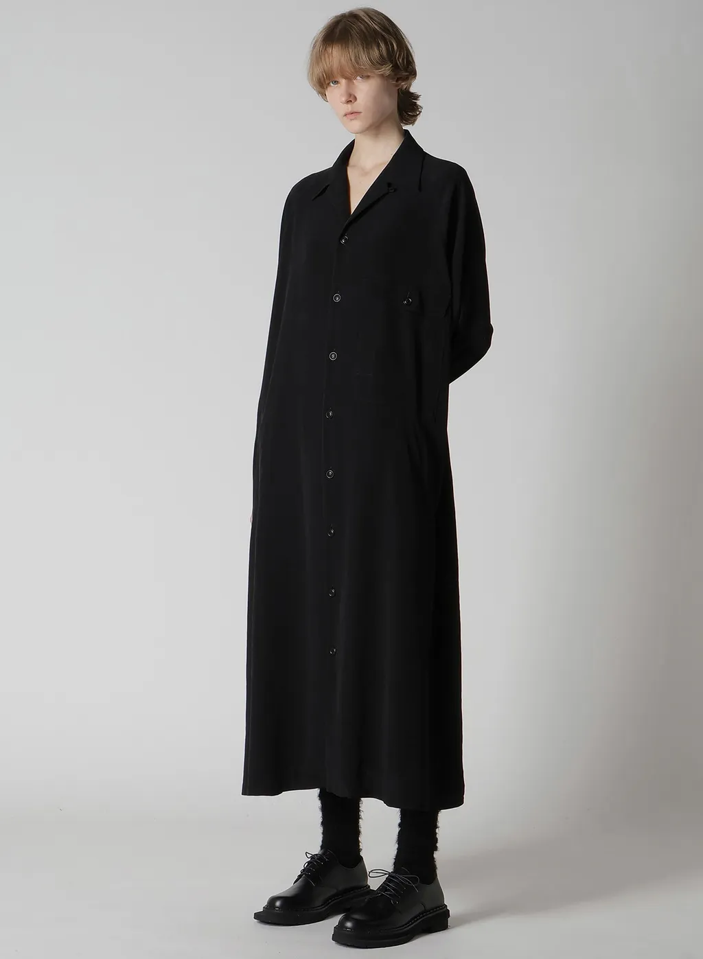 Ta/Pe Crepe De Chine Open Collar Dress