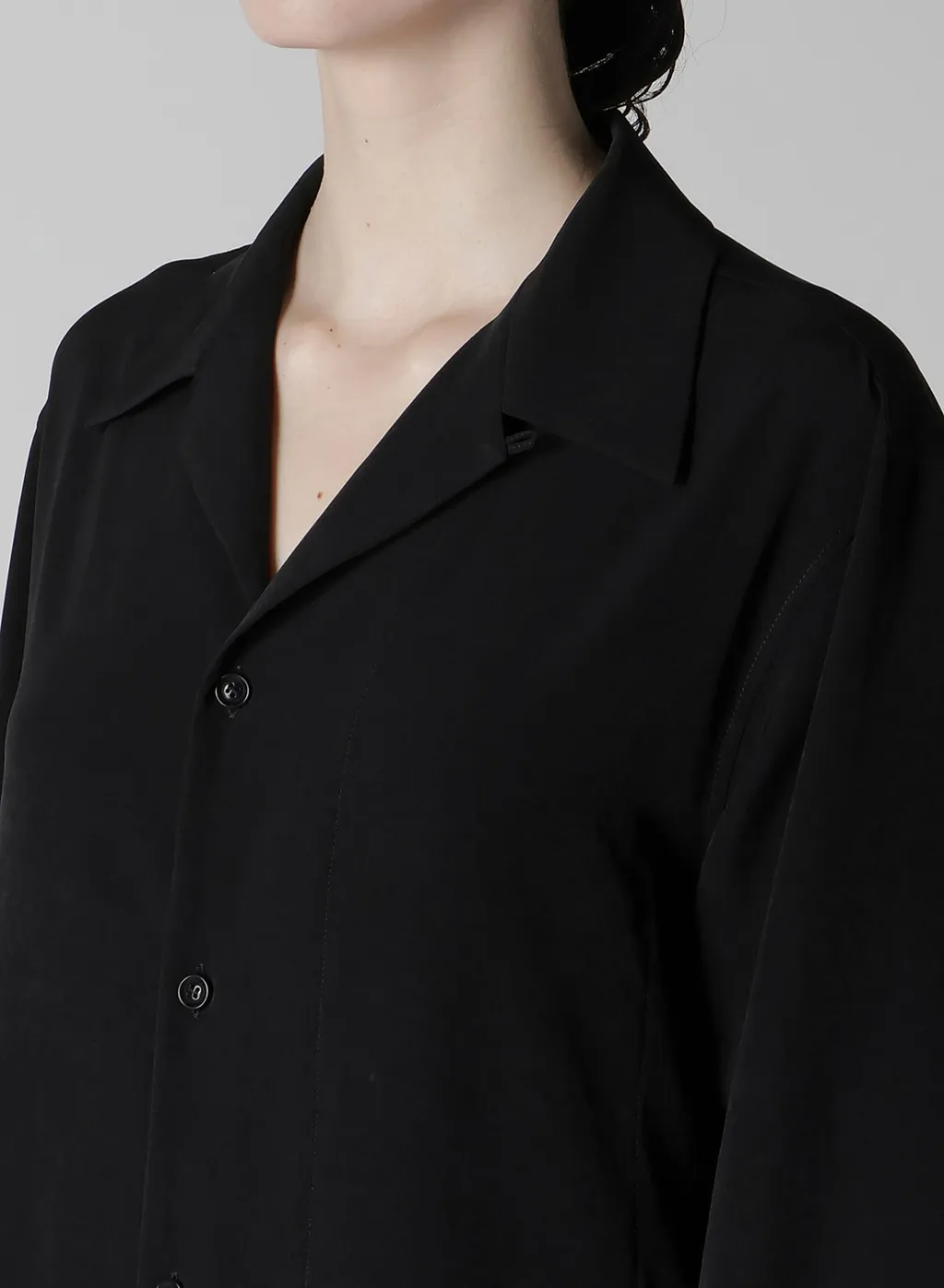 Ta/Pe Crepe De Chine Open Collart Shirt