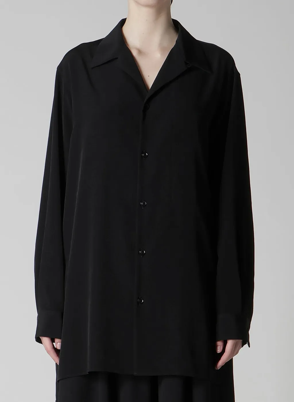 Ta/Pe Crepe De Chine Open Collart Shirt