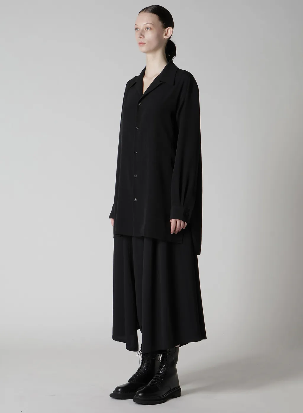 Ta/Pe Crepe De Chine Open Collart Shirt