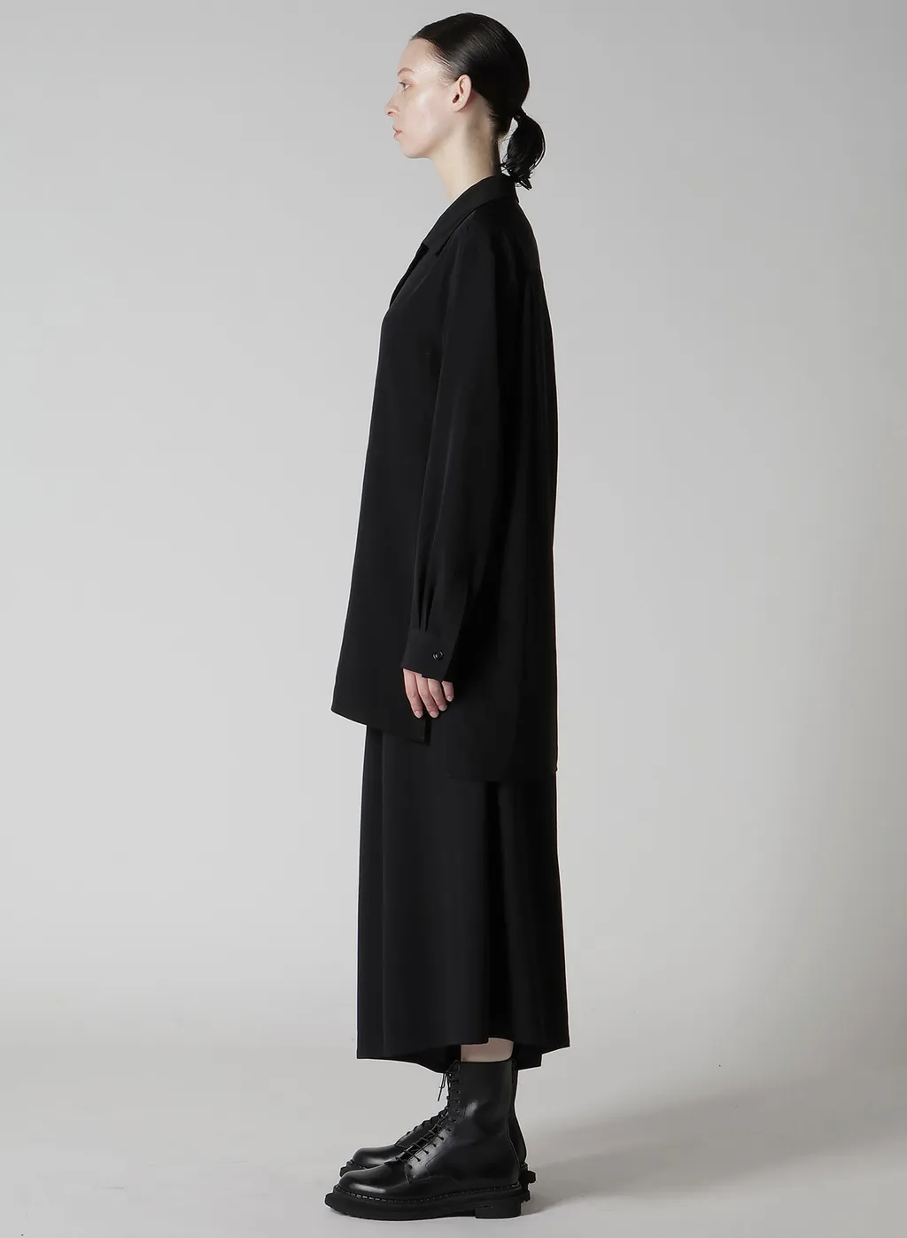 Ta/Pe Crepe De Chine Open Collart Shirt