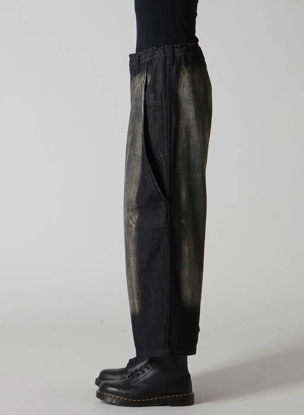 Spotted Denim Front Big Pocket Pants