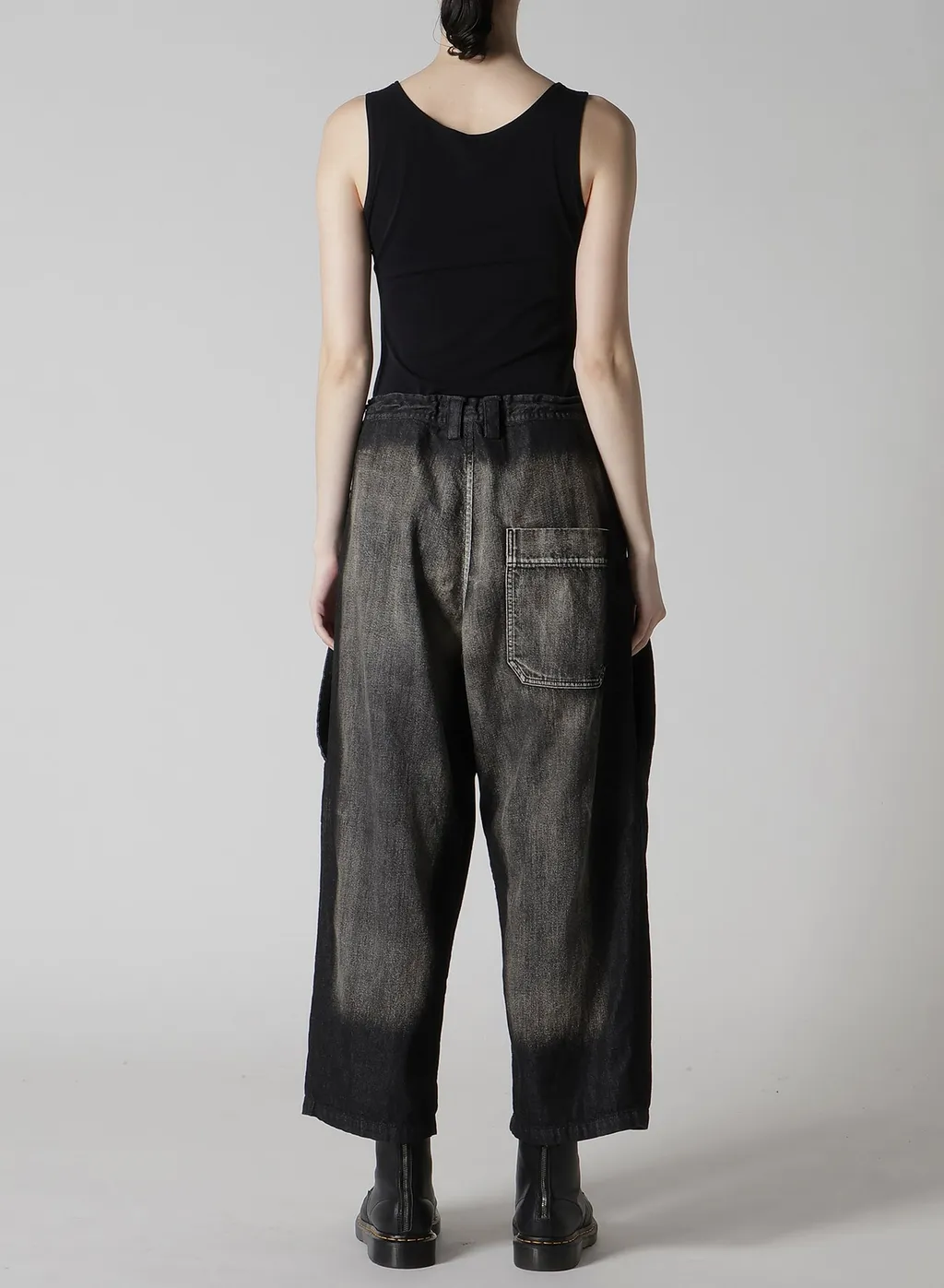 Spotted Denim Front Big Pocket Pants