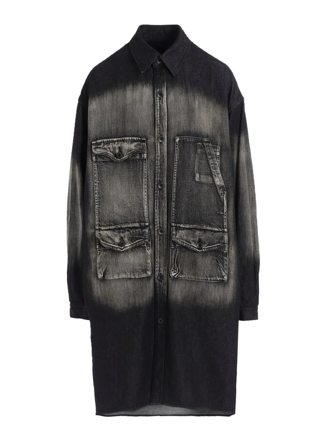 Spotted Denim Big Gown Blouse