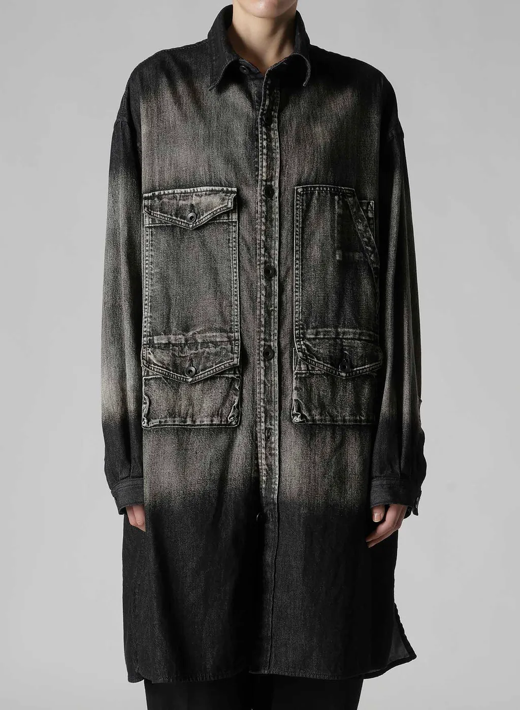 Spotted Denim Big Gown Blouse