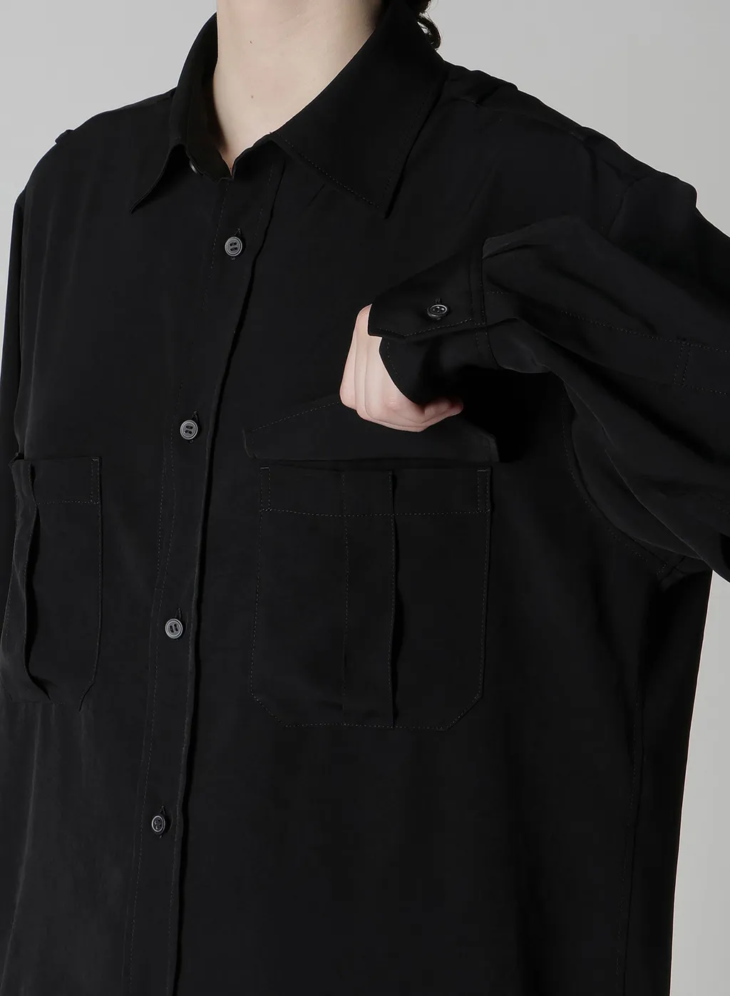 Ta/Pe Crepe De Chine Shoulder Loop Blouse