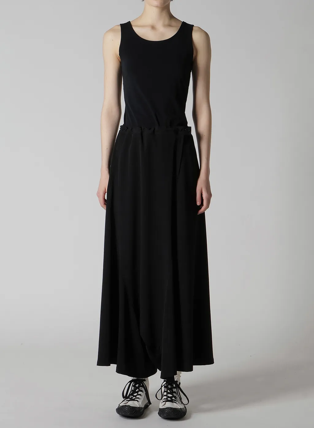 Ta/Pe Crepe De Chine Asymmetric Flare Pants