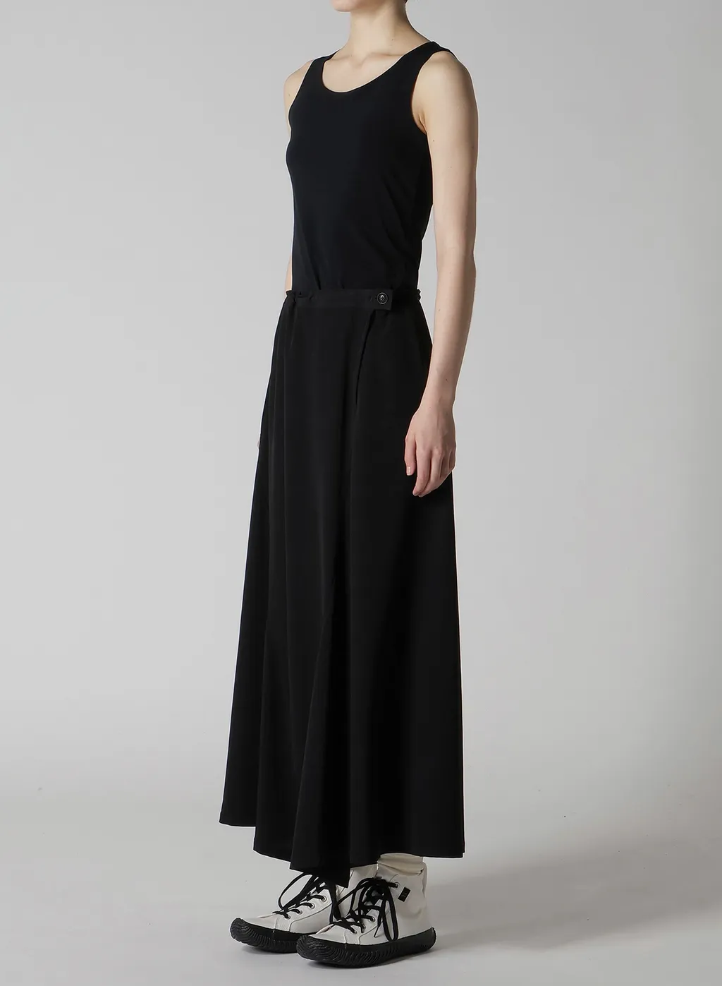 Ta/Pe Crepe De Chine Asymmetric Flare Pants