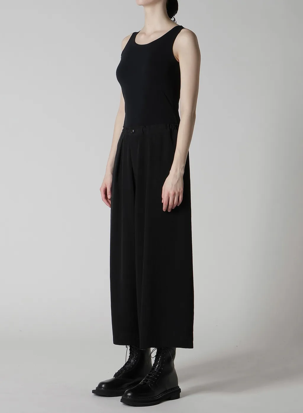 Ta/Pe Crepe De Chine Front Tuck Wide Pants