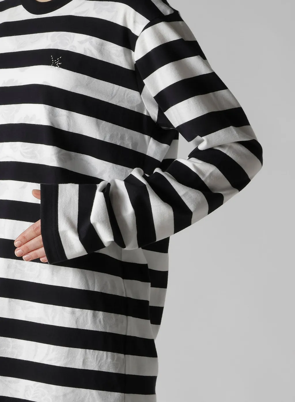 Flower Print/Stripe Y's Stitch Long Sleeve T