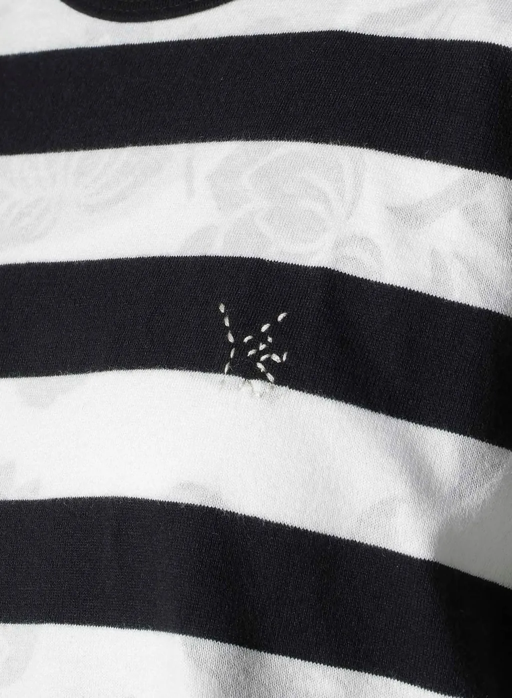 Flower Print/Stripe Y's Stitch Long Sleeve T