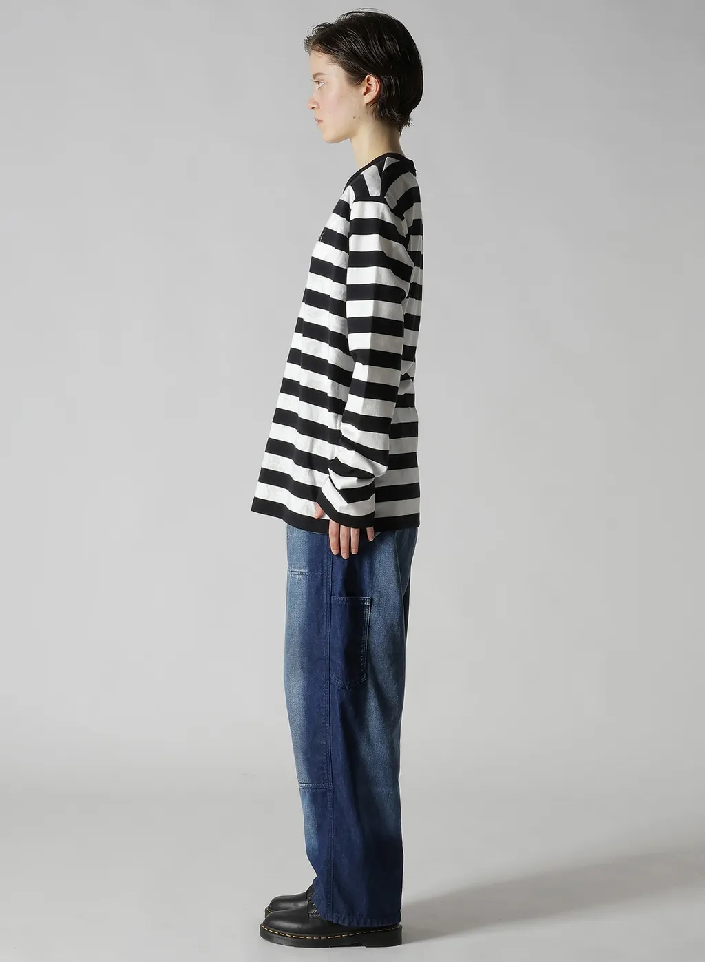 Flower Print/Stripe Y's Stitch Long Sleeve T